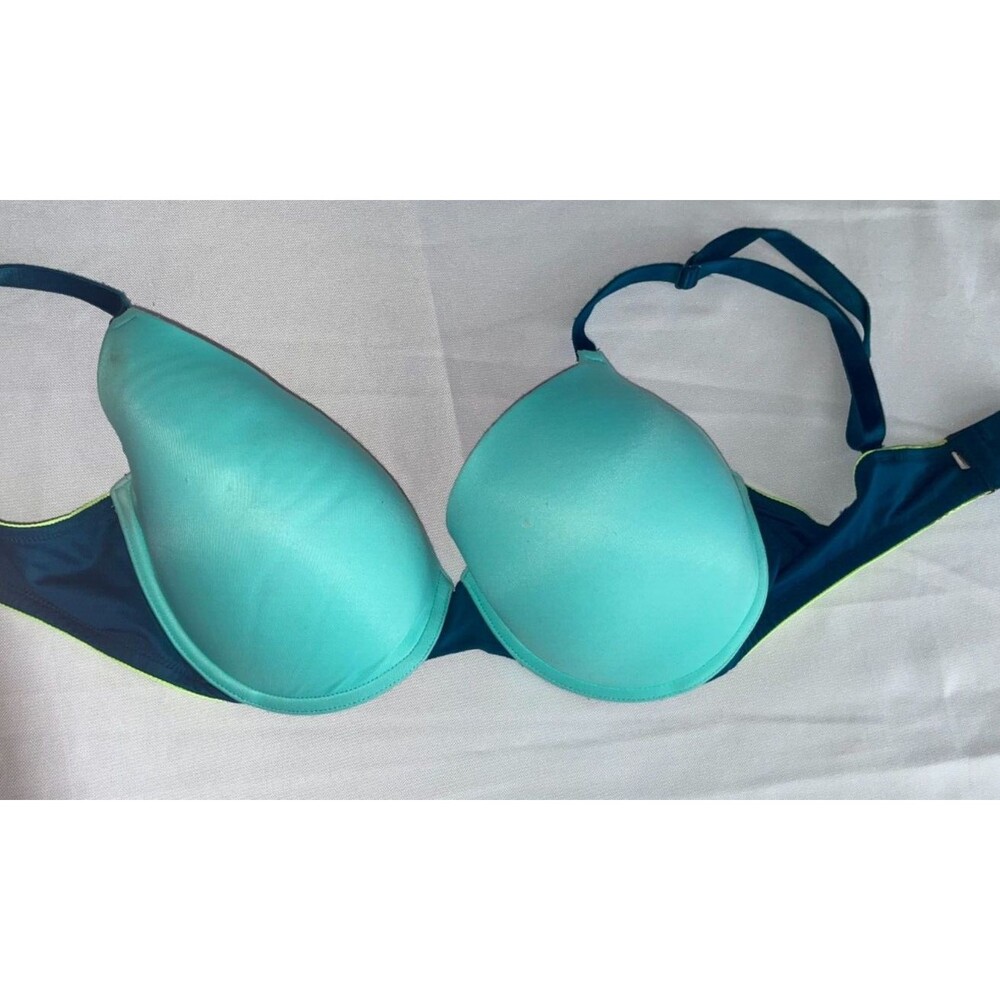 Victoria Secret PINK 34DD bra Wear everywhere Push up T-shirt blue
